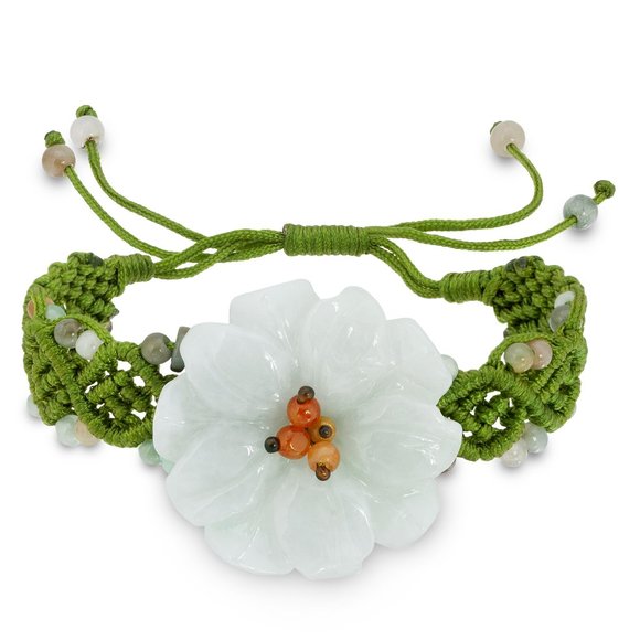 Love of Sea with this Anemone Flower Handmade Jade Bracelet - Picture 4 of 4